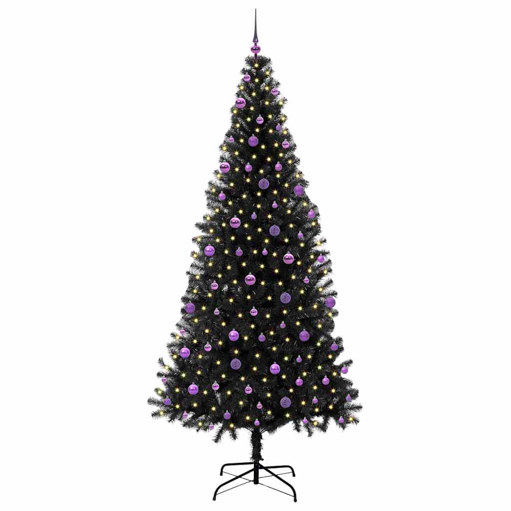 Sapin de Noël avec 300 LED avec support Noir 240 cm PVC - XIOS