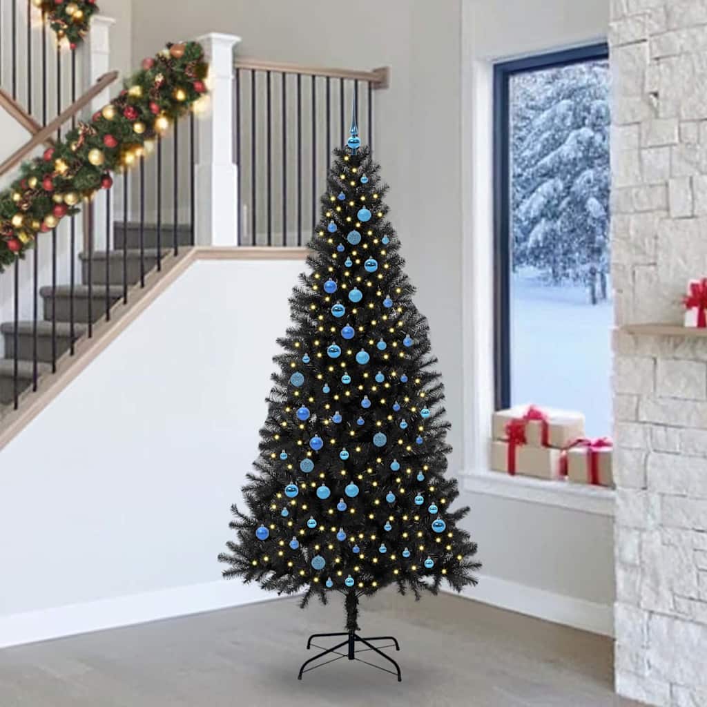 Sapin de Noël avec 300 LED avec support Noir 240 cm PVC - XIOS
