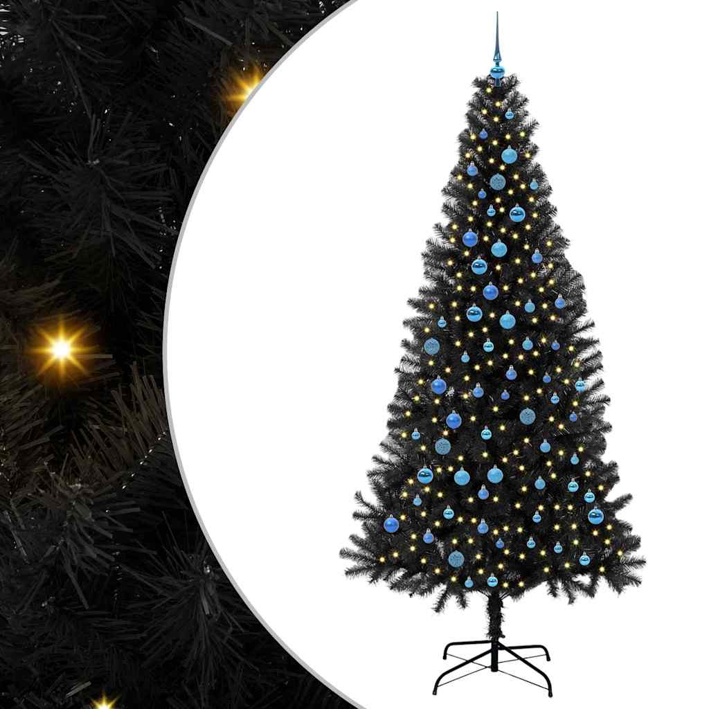 Sapin de Noël avec 300 LED avec support Noir 240 cm PVC - XIOS