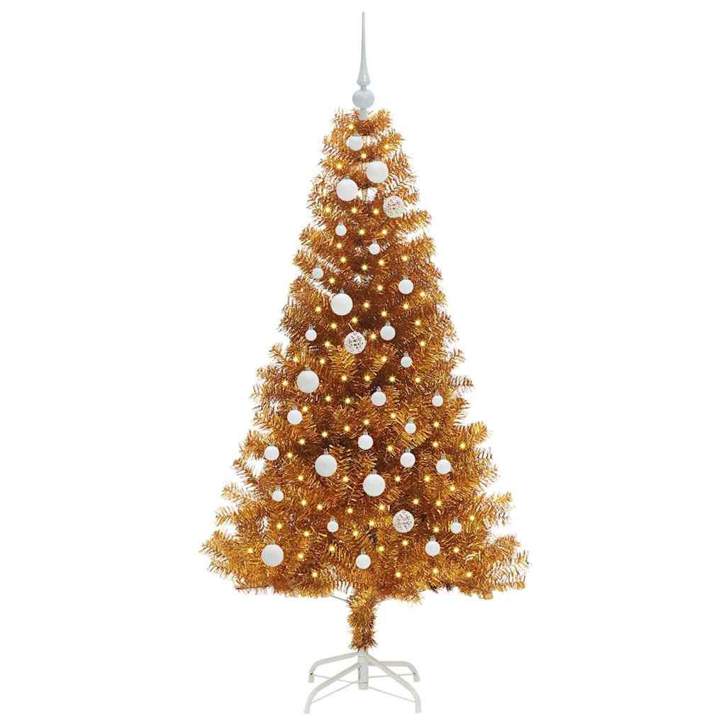 Sapin de Noël avec 150 LED avec support Doré 150 cm PET - XIOS