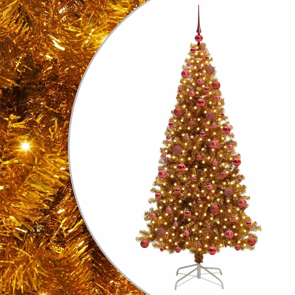 Sapin de Noël avec 300 LED avec support Doré 180 cm PET - XIOS