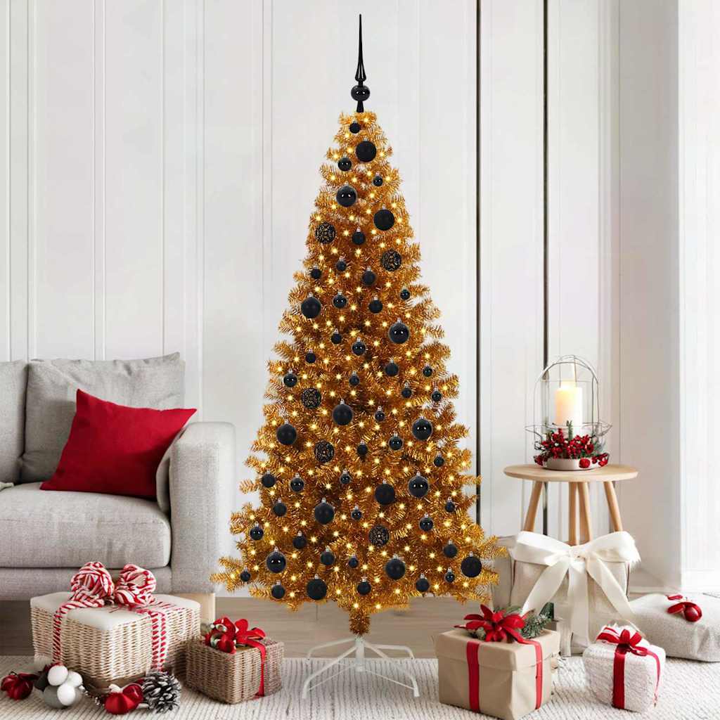 Sapin de Noël avec 300 LED avec support Doré 180 cm PET - XIOS