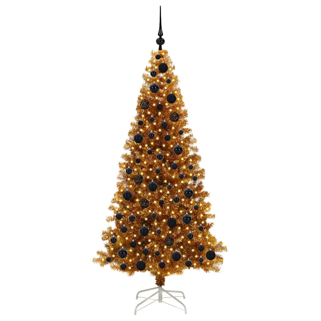 Sapin de Noël avec 300 LED avec support Doré 180 cm PET - XIOS