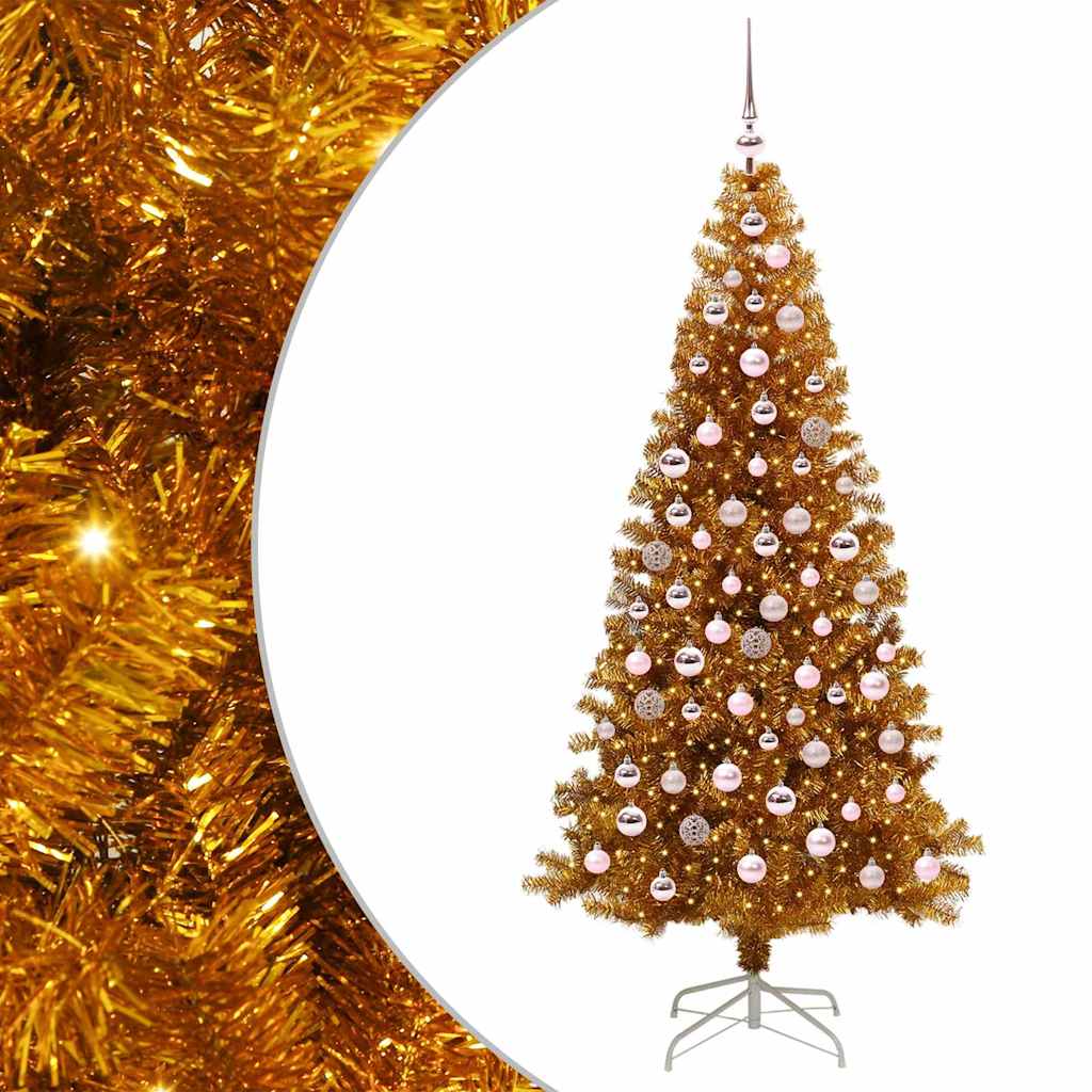 Sapin de Noël avec 300 LED avec support Doré 180 cm PET - XIOS
