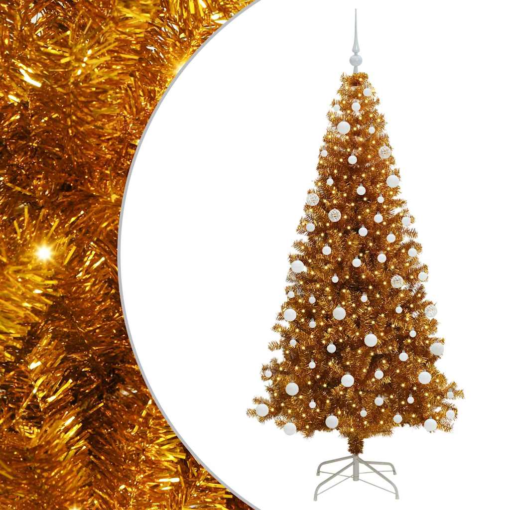 Sapin de Noël avec 300 LED avec support Doré 180 cm PET - XIOS