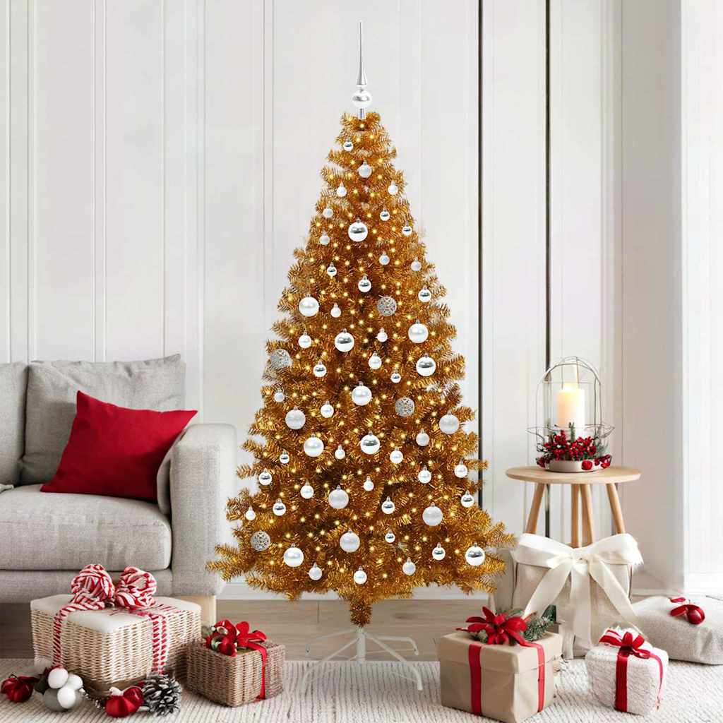 Sapin de Noël avec 300 LED avec support Doré 180 cm PET - XIOS