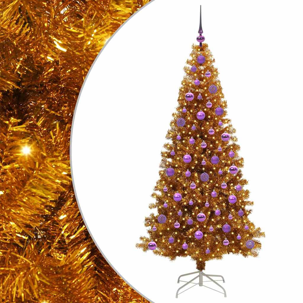 Sapin de Noël avec 300 LED avec support Doré 180 cm PET - XIOS