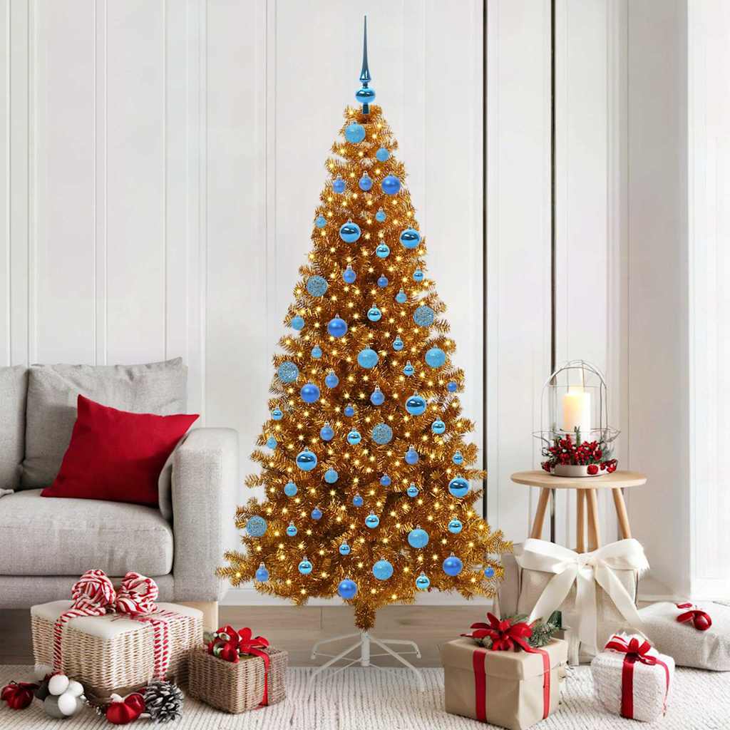 Sapin de Noël avec 300 LED avec support Doré 180 cm PET - XIOS