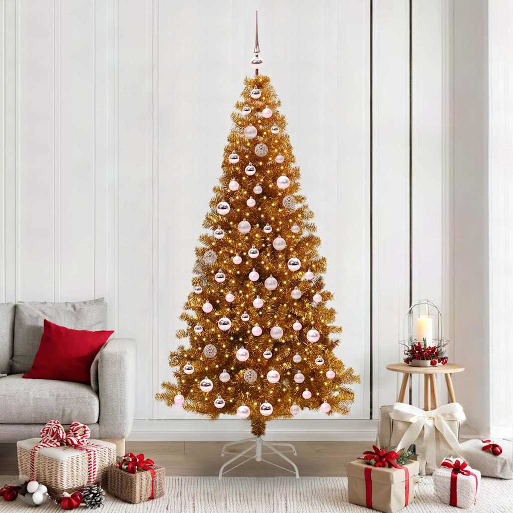 Sapin de Noël avec 300 LED avec support Doré 210 cm PET - XIOS