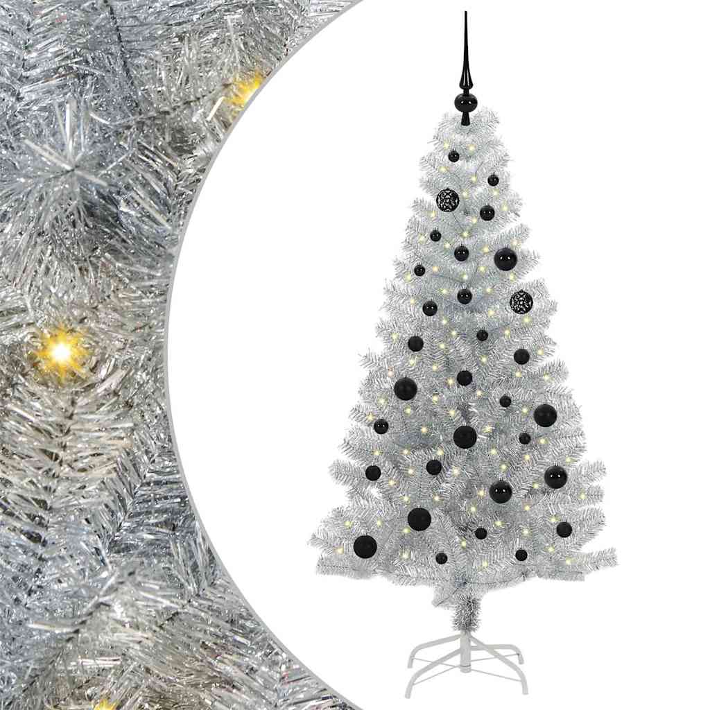 Sapin de Noël avec 150 LED avec support Argent 150 cm PET - XIOS