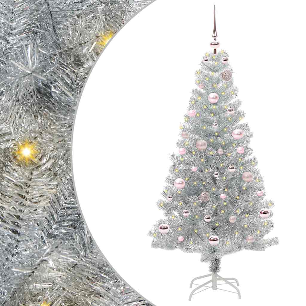 Sapin de Noël avec 150 LED avec support Argent 150 cm PET - XIOS