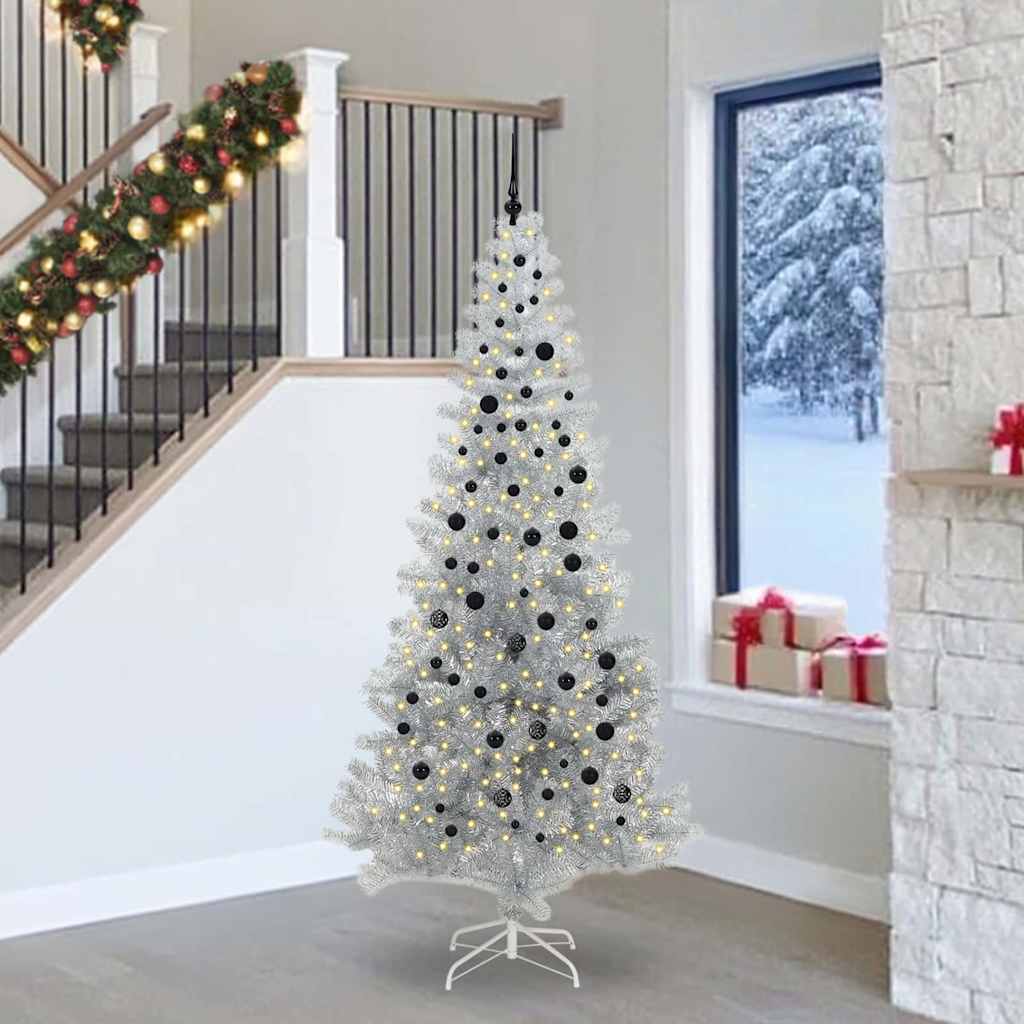 Sapin de Noël avec 300 LED avec support Argent 240 cm PET - XIOS