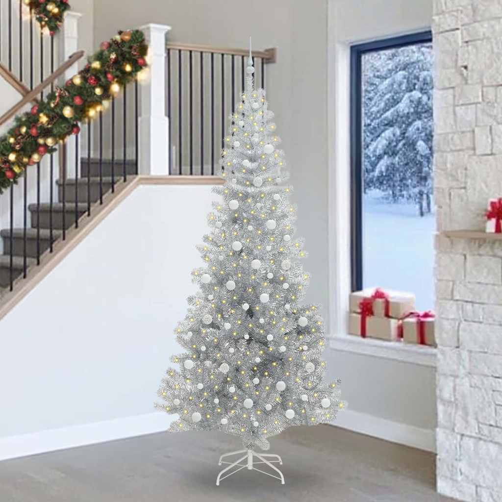 Sapin de Noël avec 300 LED avec support Argent 240 cm PET - XIOS