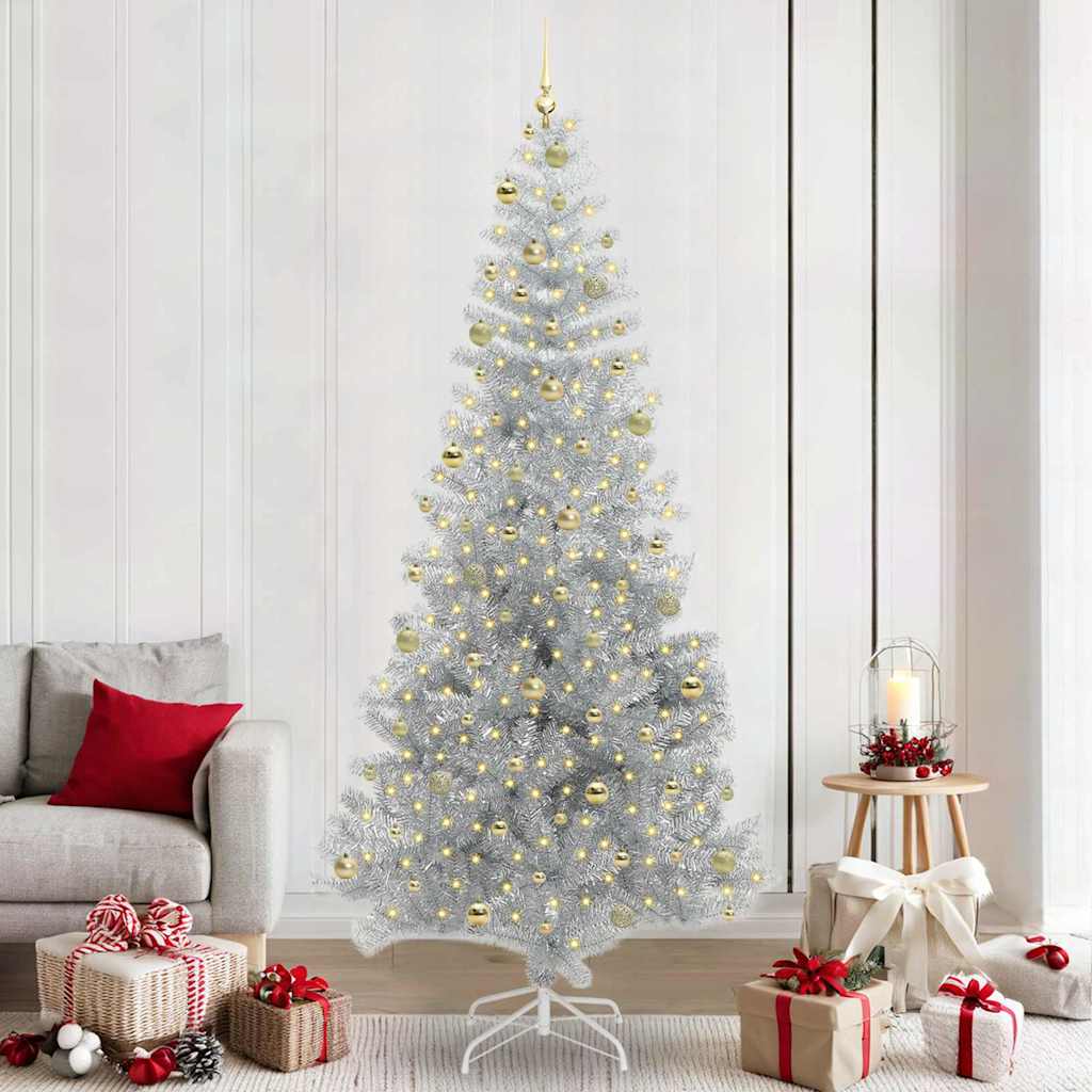 Sapin de Noël avec 300 LED avec support Argent 240 cm PET - XIOS