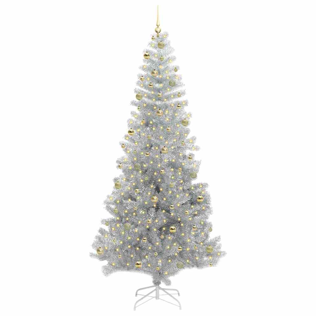 Sapin de Noël avec 300 LED avec support Argent 240 cm PET - XIOS