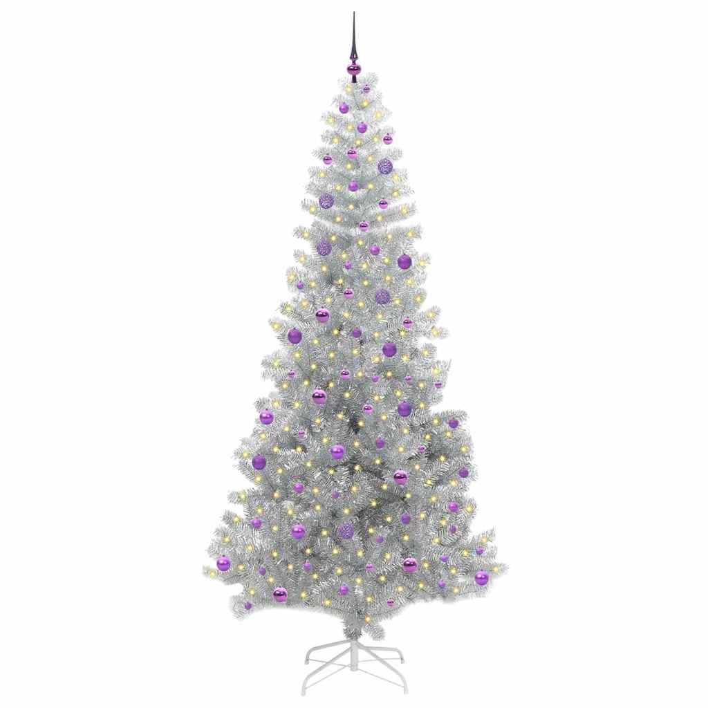 Sapin de Noël avec 300 LED avec support Argent 240 cm PET - XIOS