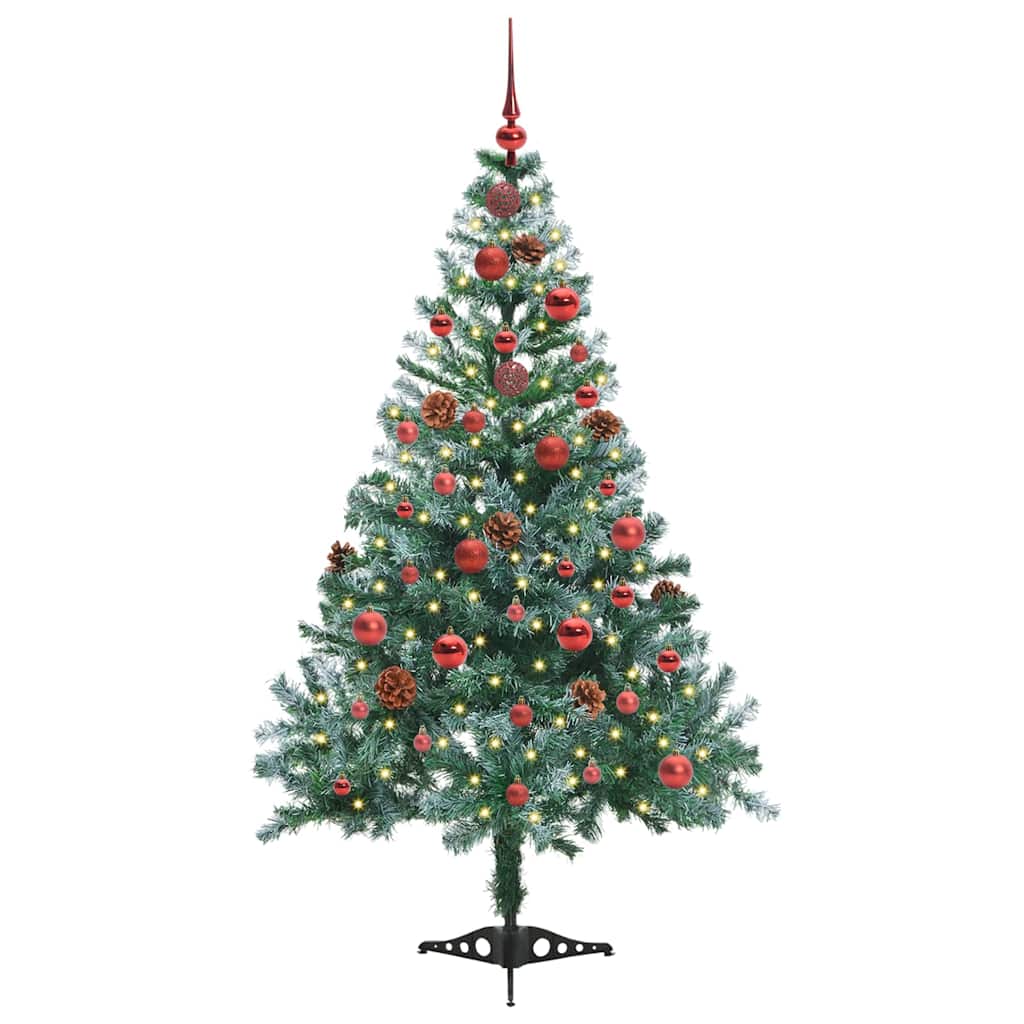 Sapin de Noël artificiel avec 150 LED Vert 150 cm PVC et Acier - XIOS