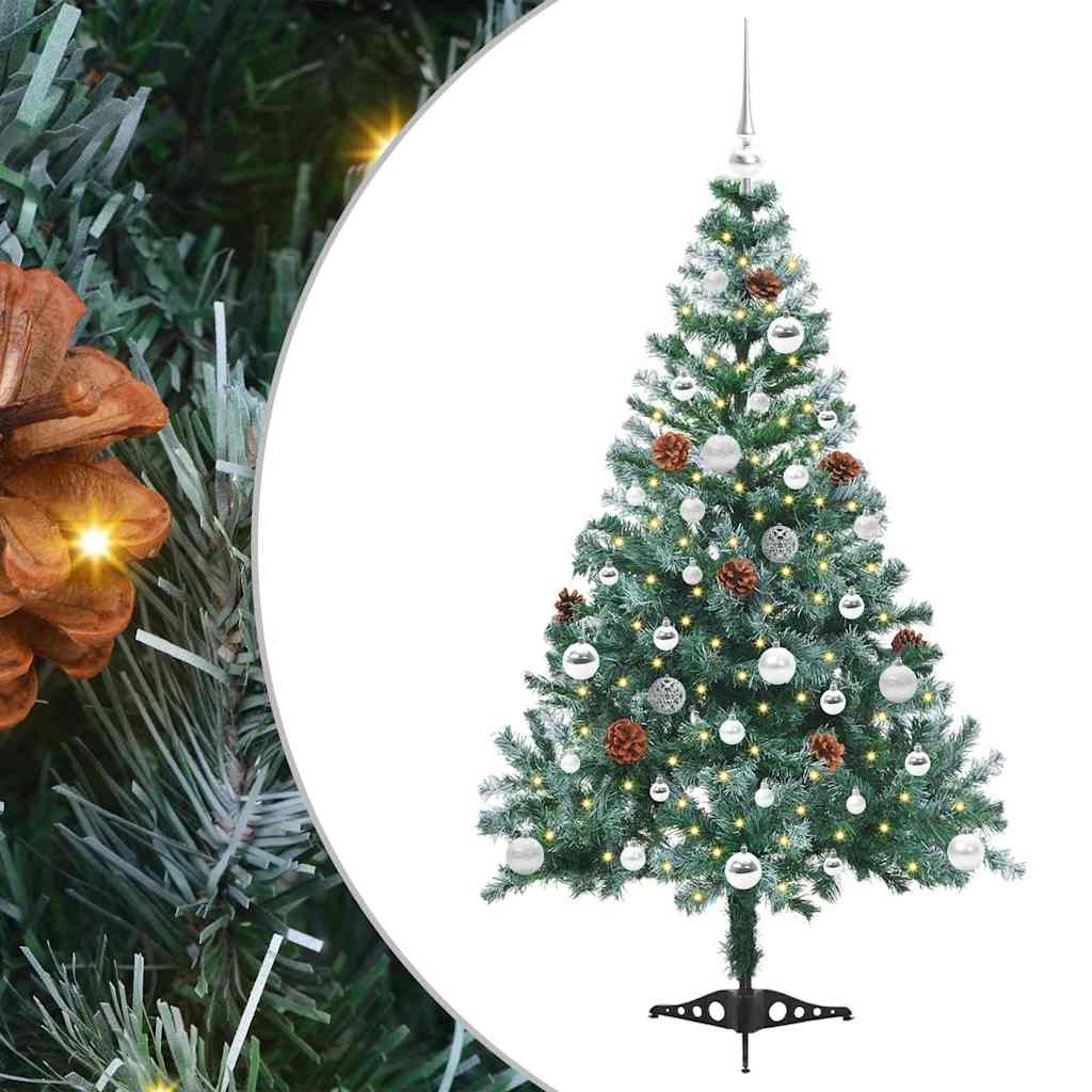 Sapin de Noël artificiel avec 150 LED Vert 150 cm PVC et Acier - XIOS