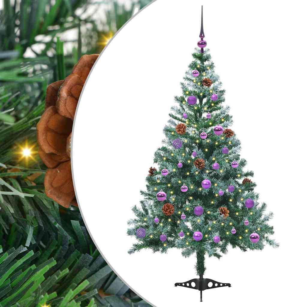 Sapin de Noël artificiel avec 150 LED Vert 150 cm PVC et Acier - XIOS