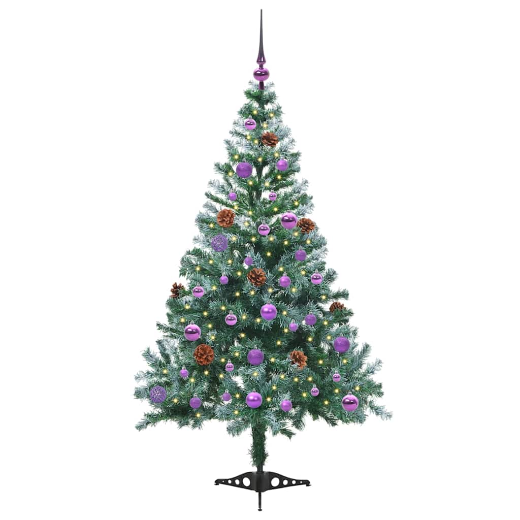 Sapin de Noël artificiel avec 150 LED Vert 150 cm PVC et Acier - XIOS