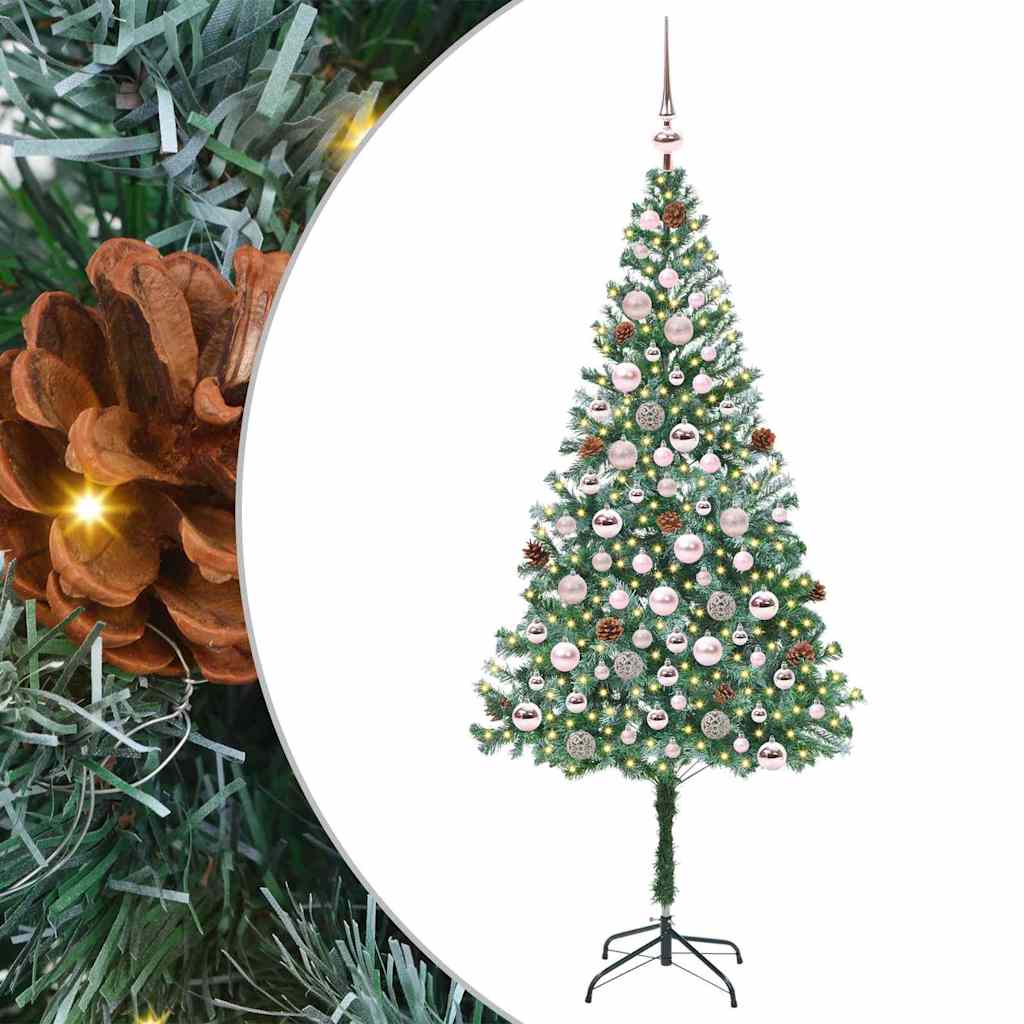 Sapin de Noël artificiel avec 300 LED Vert 180 cm PVC et Acier - XIOS