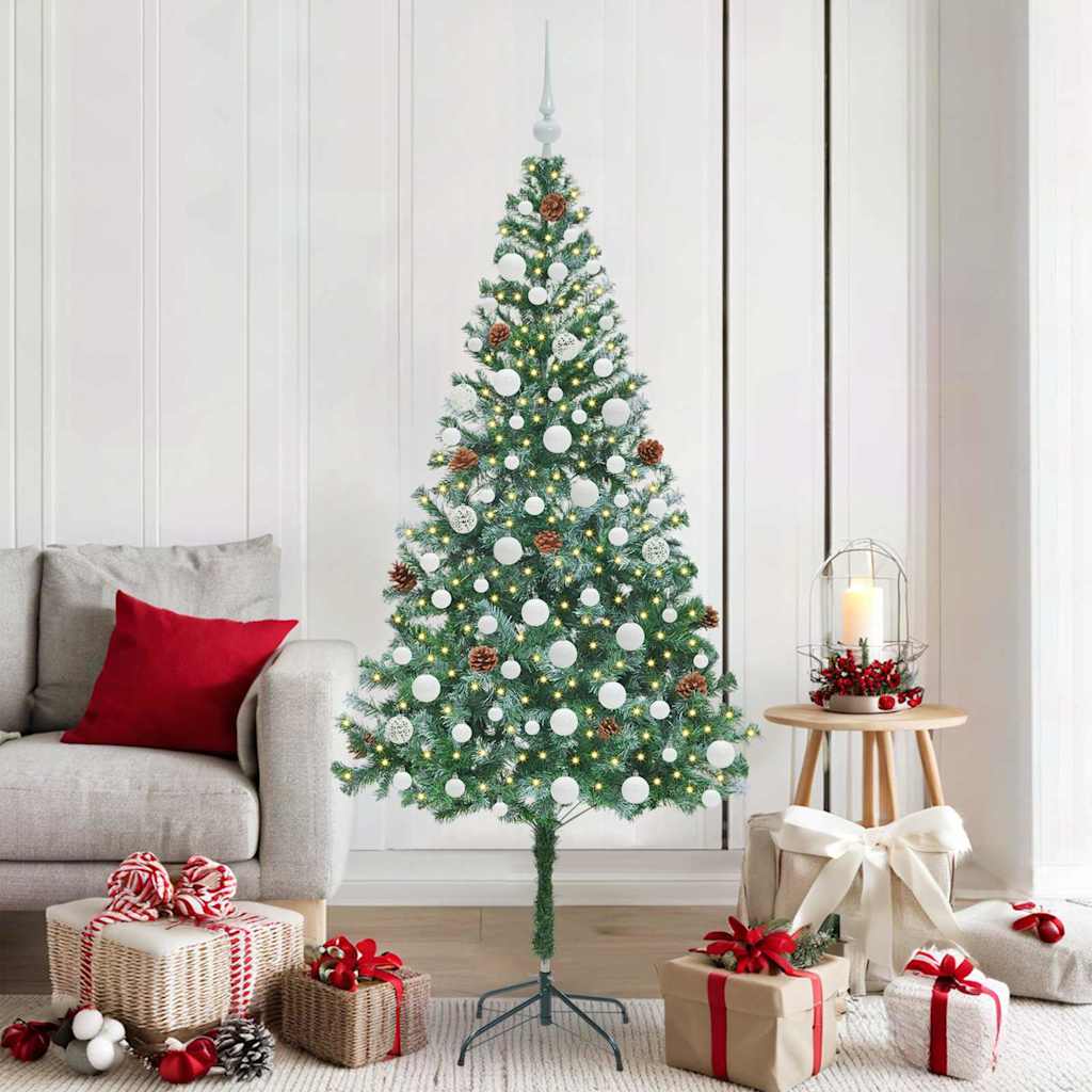 Sapin de Noël artificiel avec 300 LED Vert 180 cm PVC et Acier - XIOS