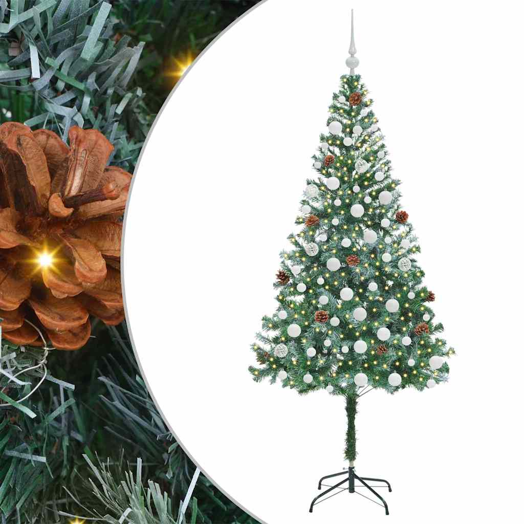 Sapin de Noël artificiel avec 300 LED Vert 180 cm PVC et Acier - XIOS
