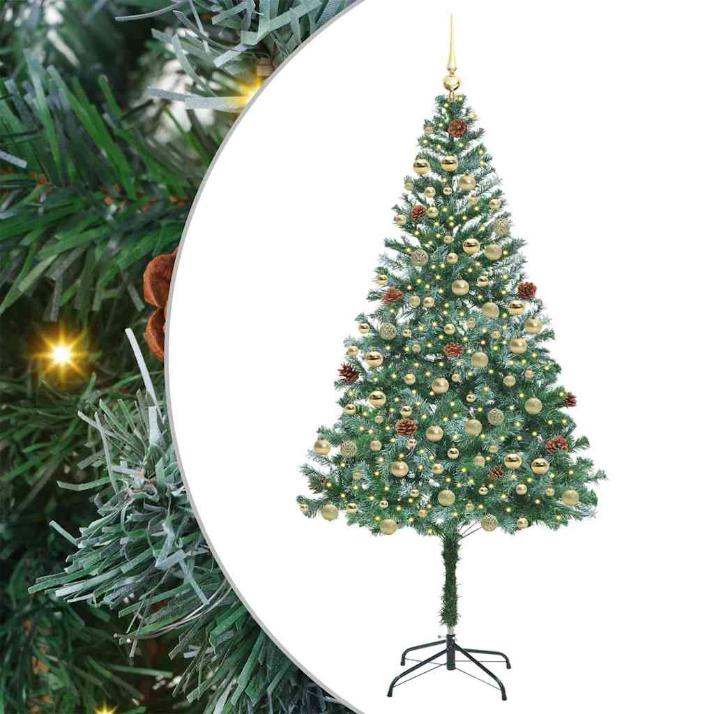Sapin de Noël artificiel avec 300 LED Vert 180 cm PVC et Acier - XIOS