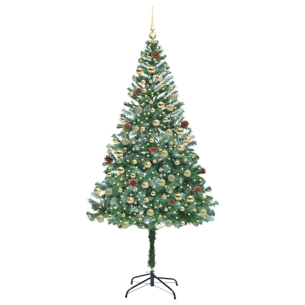 Sapin de Noël artificiel avec 300 LED Vert 180 cm PVC et Acier - XIOS