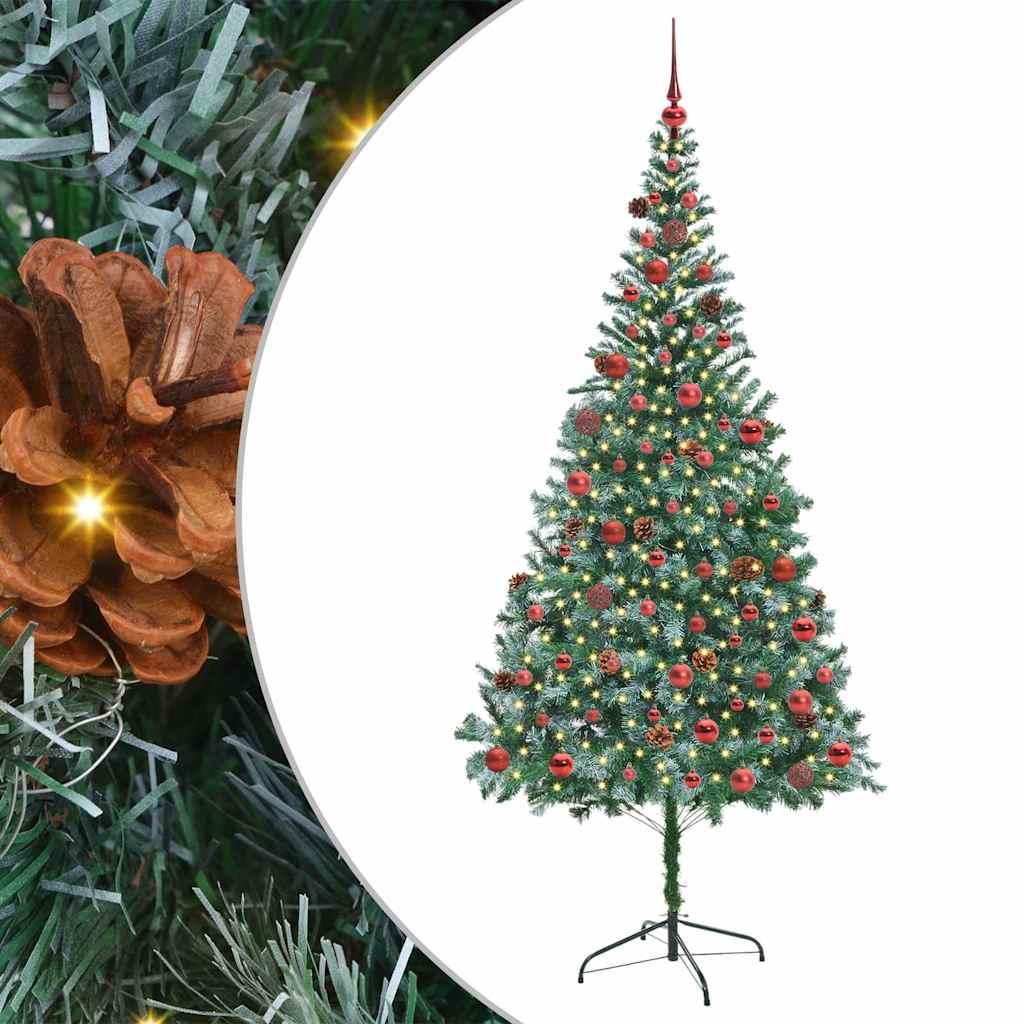Sapin de Noël artificiel avec 300 LED Vert 210 cm PVC et Acier - XIOS
