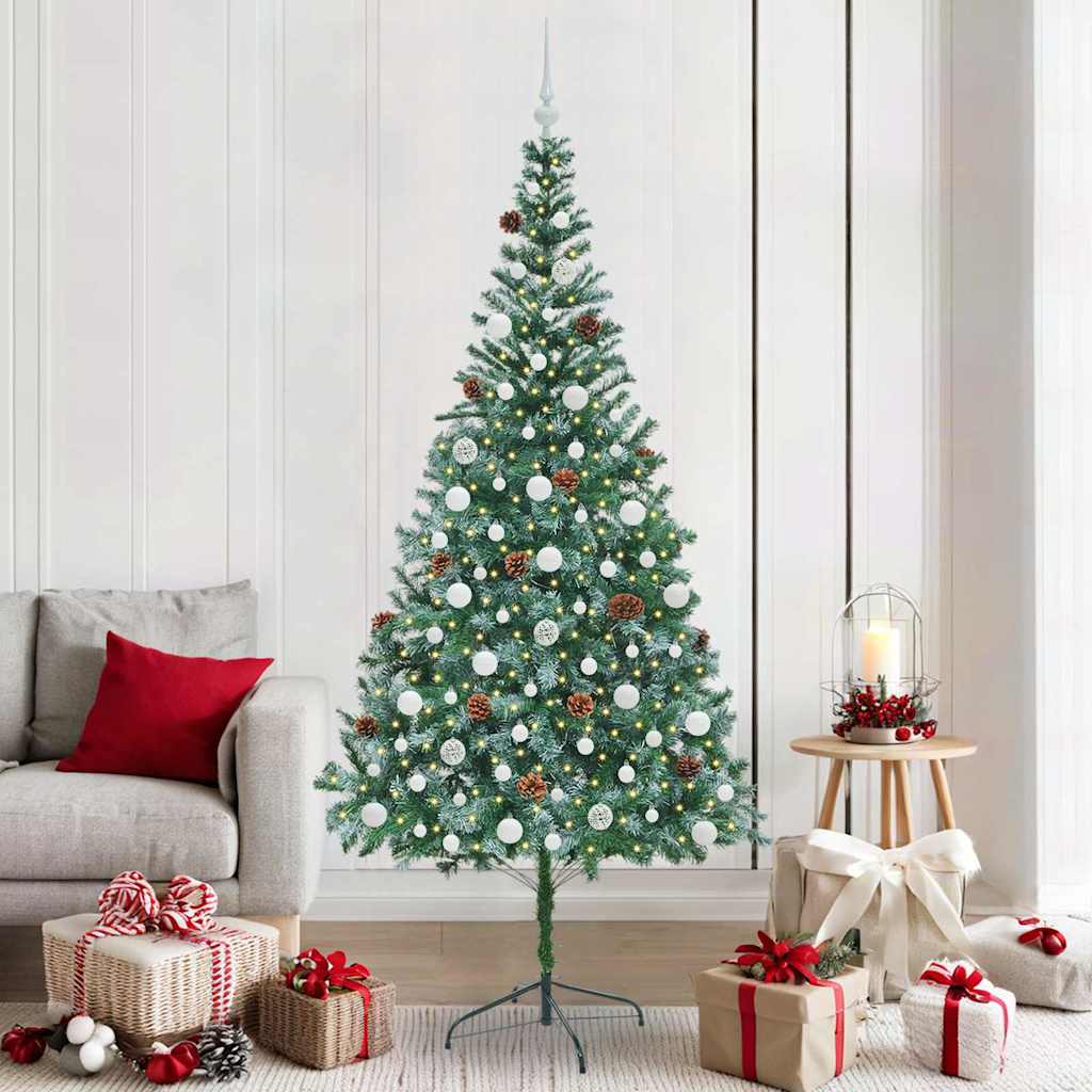 Sapin de Noël artificiel avec 300 LED Vert 210 cm PVC et Acier - XIOS