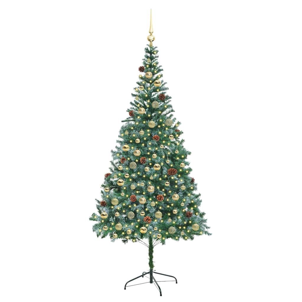 Sapin de Noël artificiel avec 300 LED Vert 210 cm PVC et Acier - XIOS