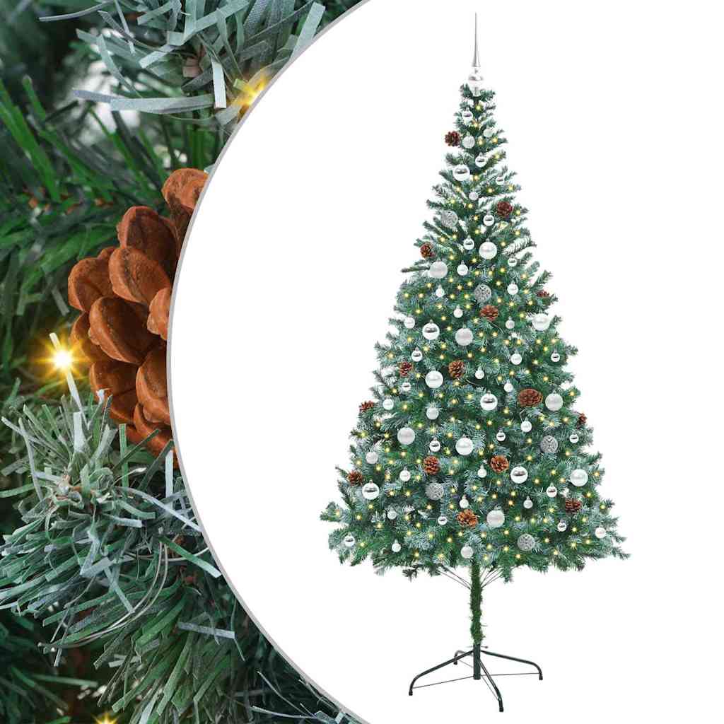 Sapin de Noël artificiel avec 300 LED Vert 210 cm PVC et Acier - XIOS