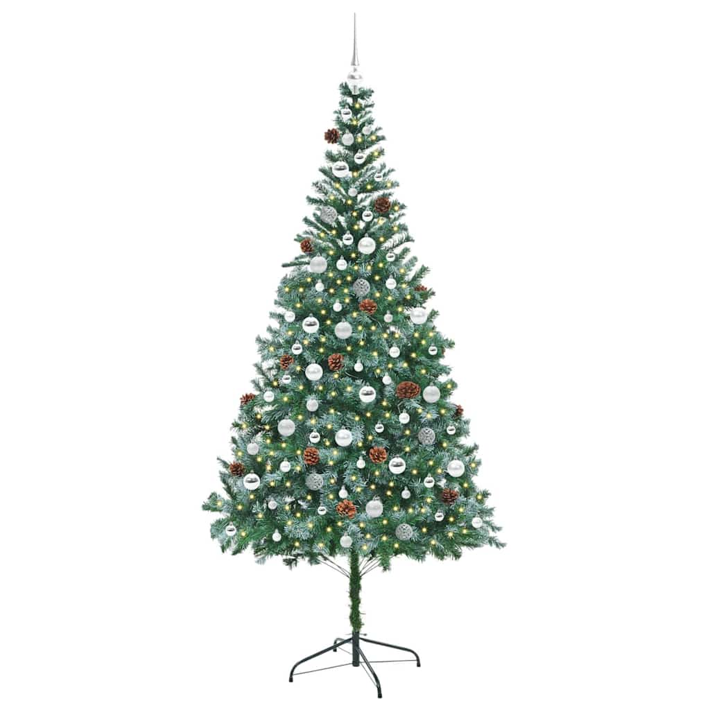 Sapin de Noël artificiel avec 300 LED Vert 210 cm PVC et Acier - XIOS