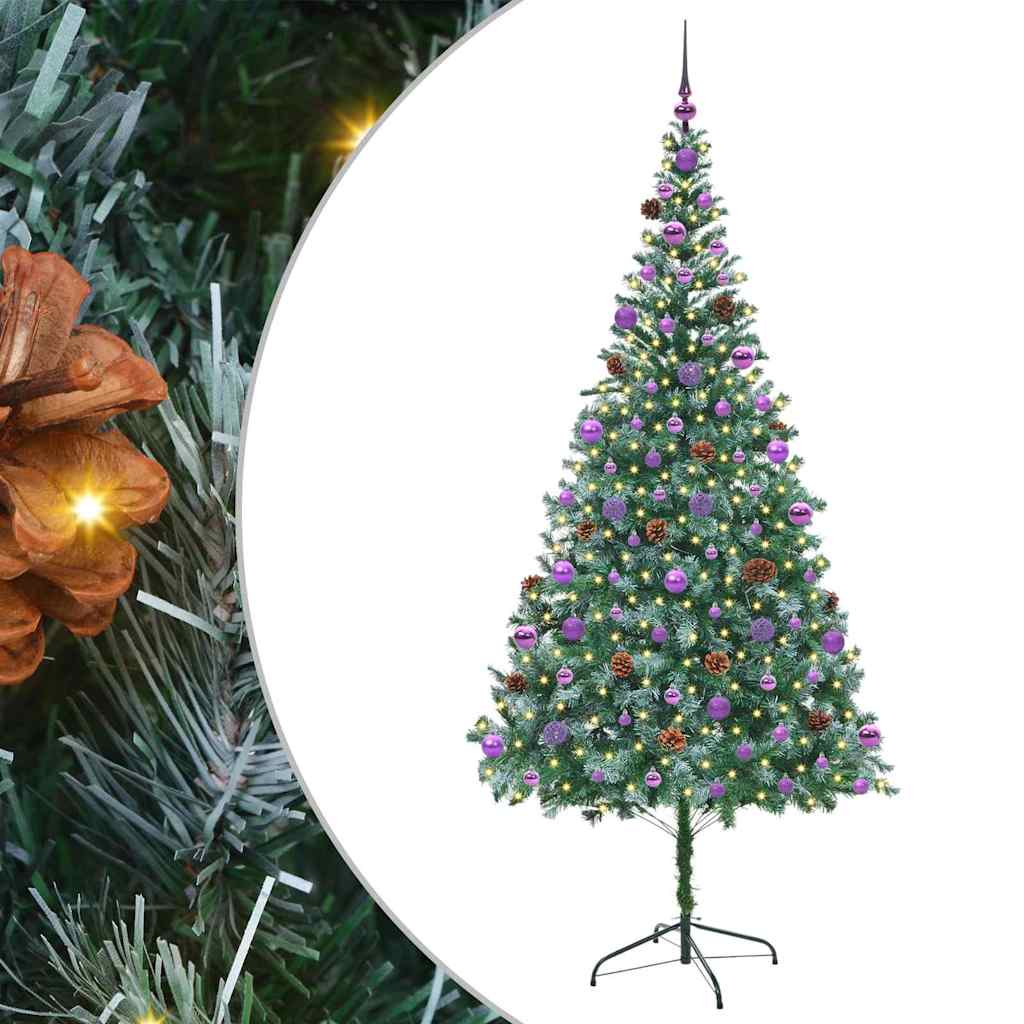 Sapin de Noël artificiel avec 300 LED Vert 210 cm PVC et Acier - XIOS