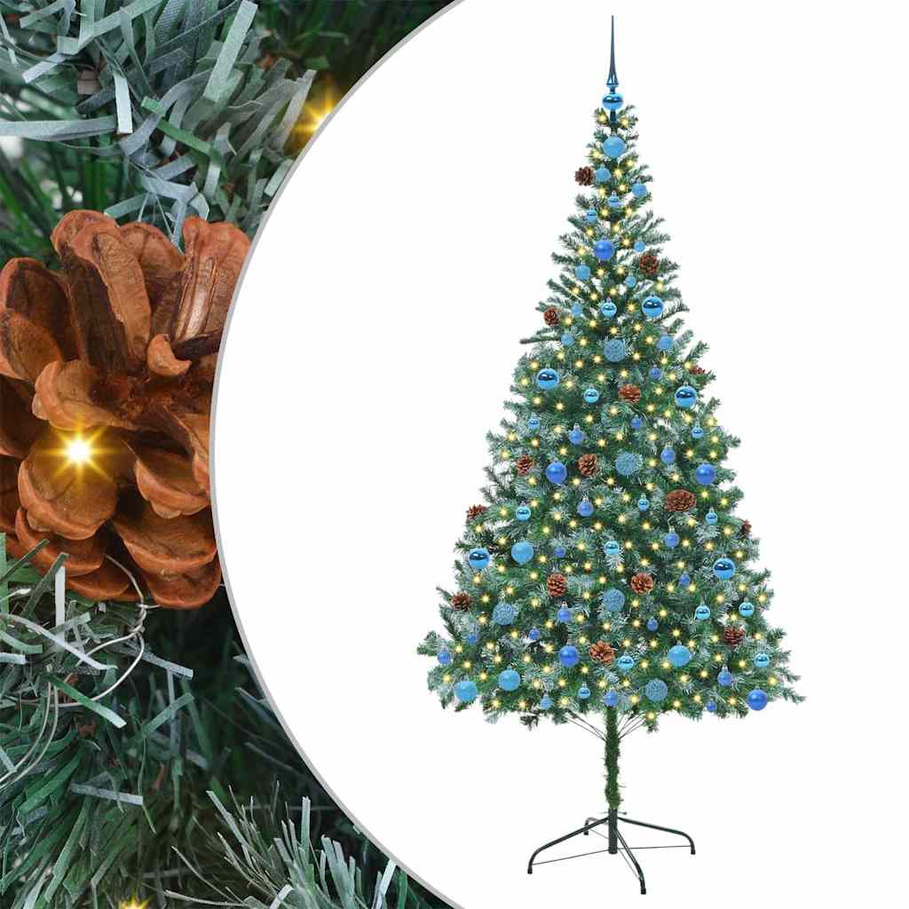 Sapin de Noël artificiel avec 300 LED Vert 210 cm PVC et Acier - XIOS
