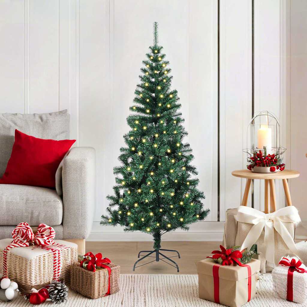 Sapin de Noël artificiel pré-éclairé Vert 120 cm PVC et métal - XIOS
