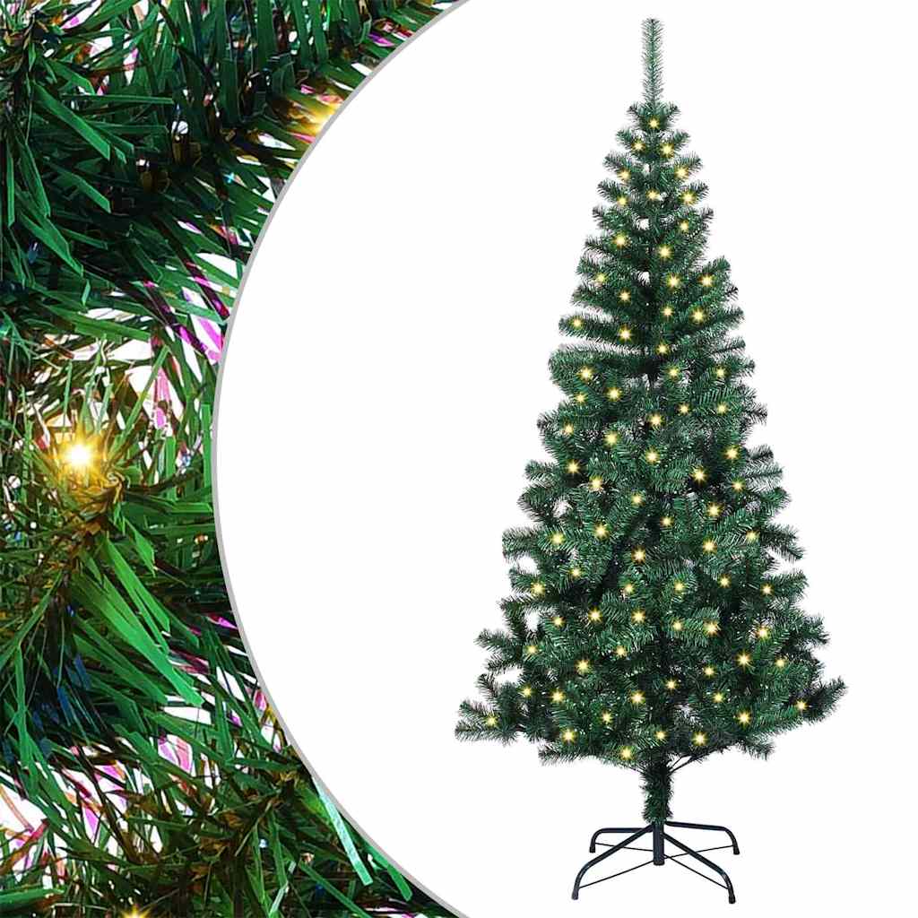 Sapin de Noël artificiel pré-éclairé Vert 120 cm PVC et métal - XIOS