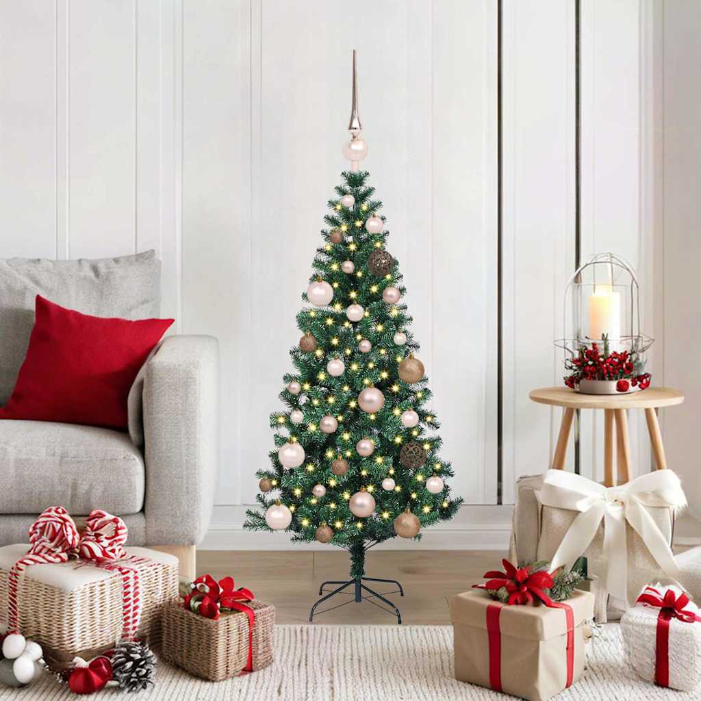 Sapin de Noël artificiel pré-éclairé Vert 120 cm PVC et métal - XIOS