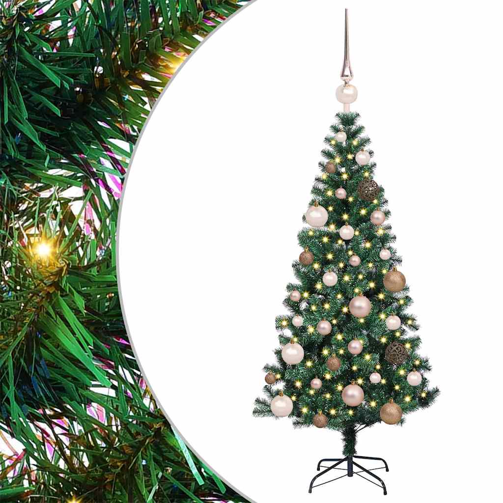 Sapin de Noël artificiel pré-éclairé Vert 120 cm PVC et métal - XIOS