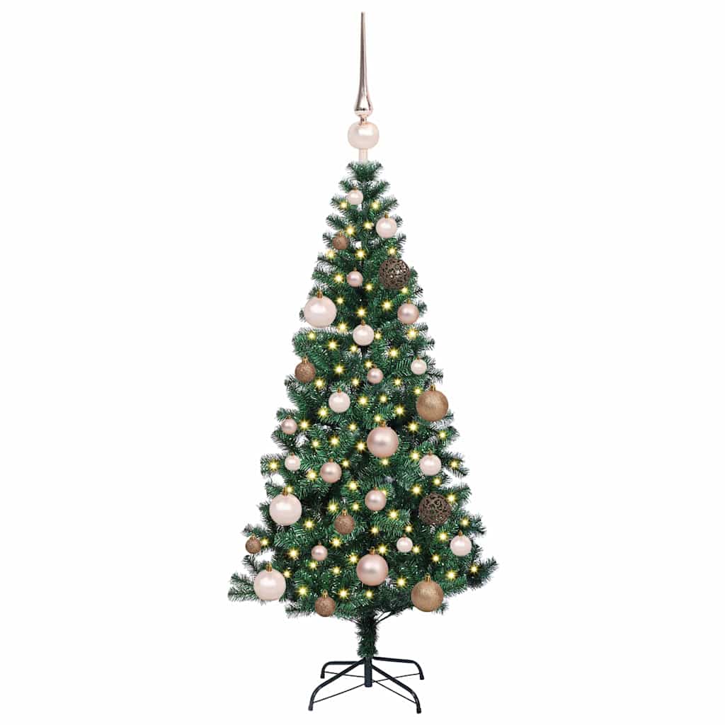 Sapin de Noël artificiel pré-éclairé Vert 120 cm PVC et métal - XIOS