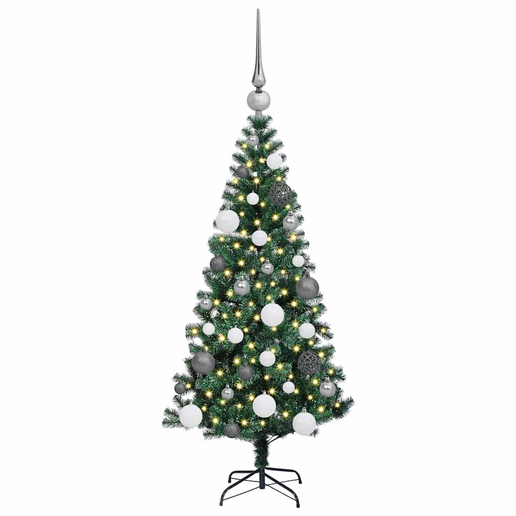 Sapin de Noël artificiel pré-éclairé Vert 120 cm PVC et métal - XIOS