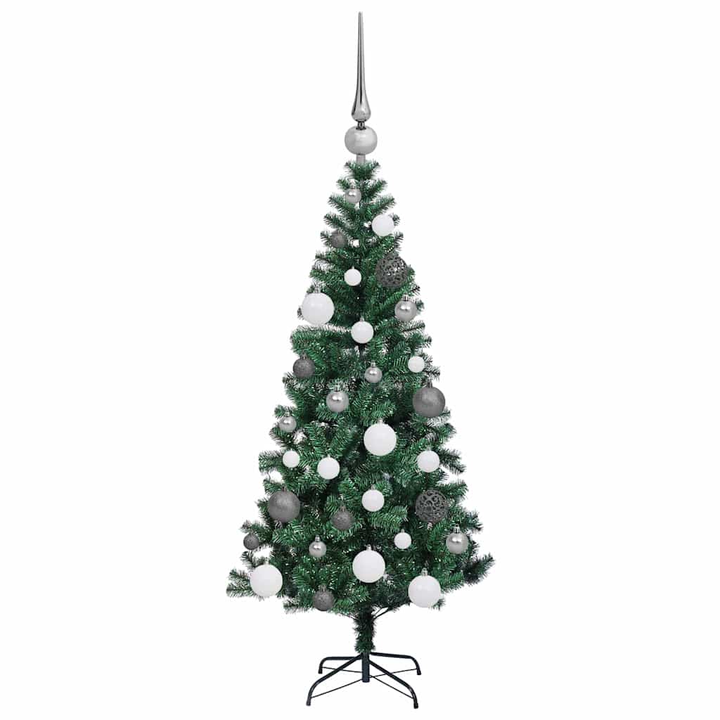 Sapin de Noël artificiel pré-éclairé Vert 120 cm PVC et métal - XIOS