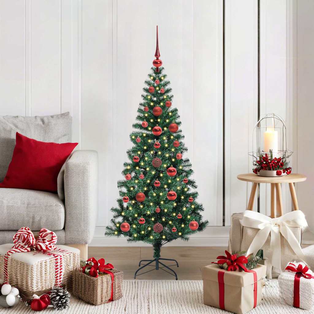 Sapin de Noël artificiel pré-éclairé Vert 120 cm PVC et métal - XIOS