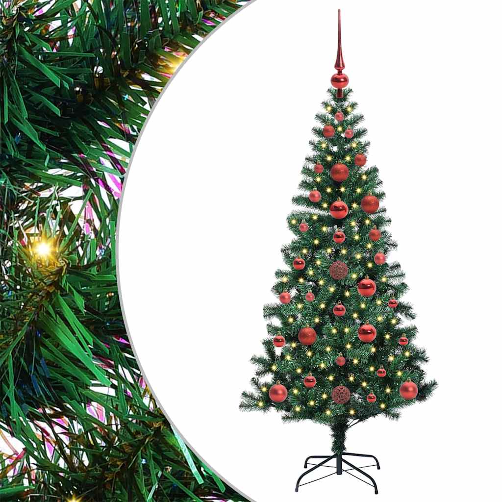 Sapin de Noël artificiel pré-éclairé Vert 120 cm PVC et métal - XIOS