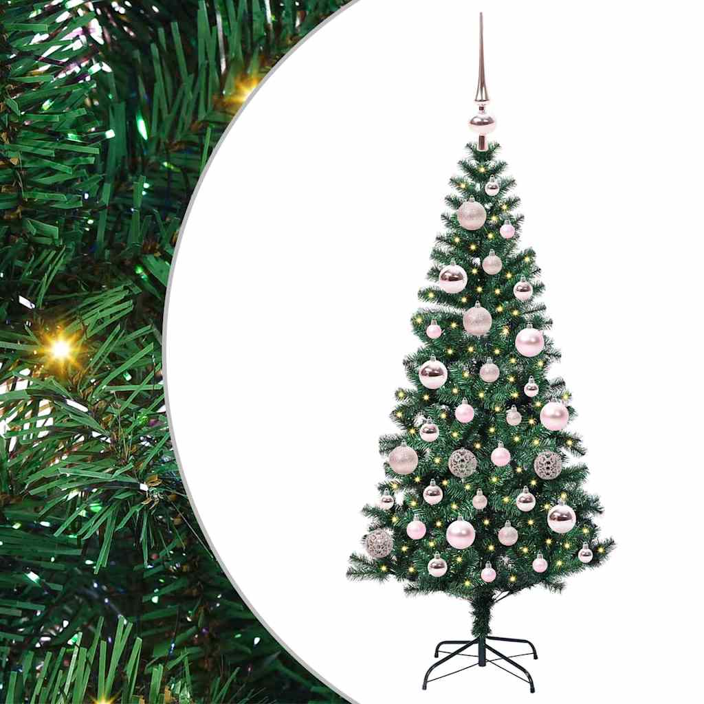Sapin de Noël artificiel pré-éclairé Vert 120 cm PVC et métal - XIOS