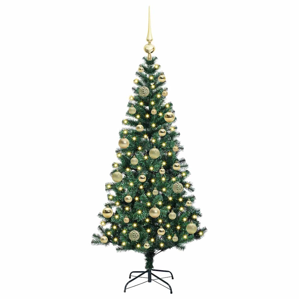 Sapin de Noël artificiel pré-éclairé Vert 120 cm PVC et métal - XIOS