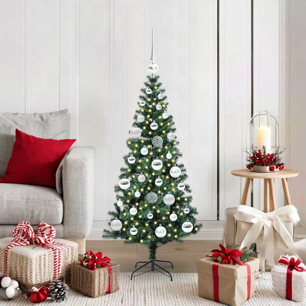 Sapin de Noël artificiel pré-éclairé Vert 120 cm PVC et métal - XIOS