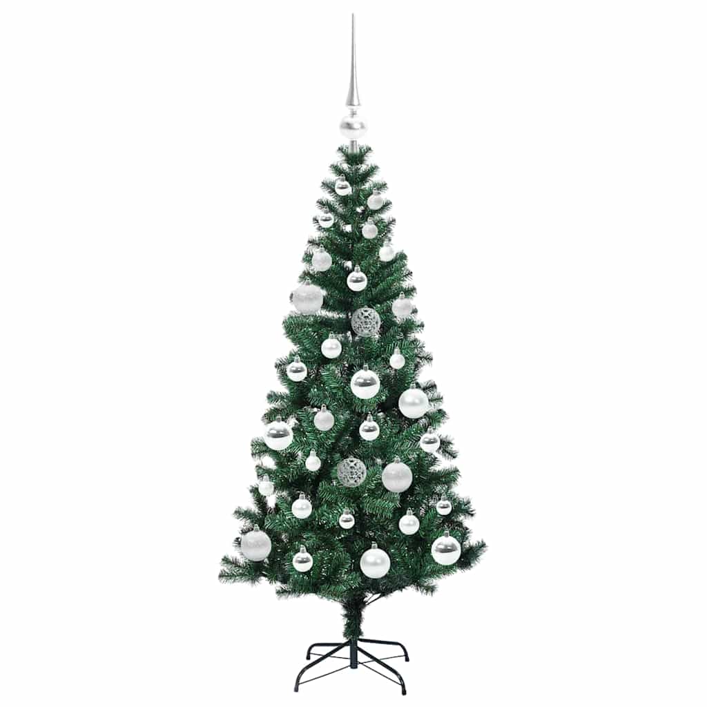 Sapin de Noël artificiel pré-éclairé Vert 120 cm PVC et métal - XIOS