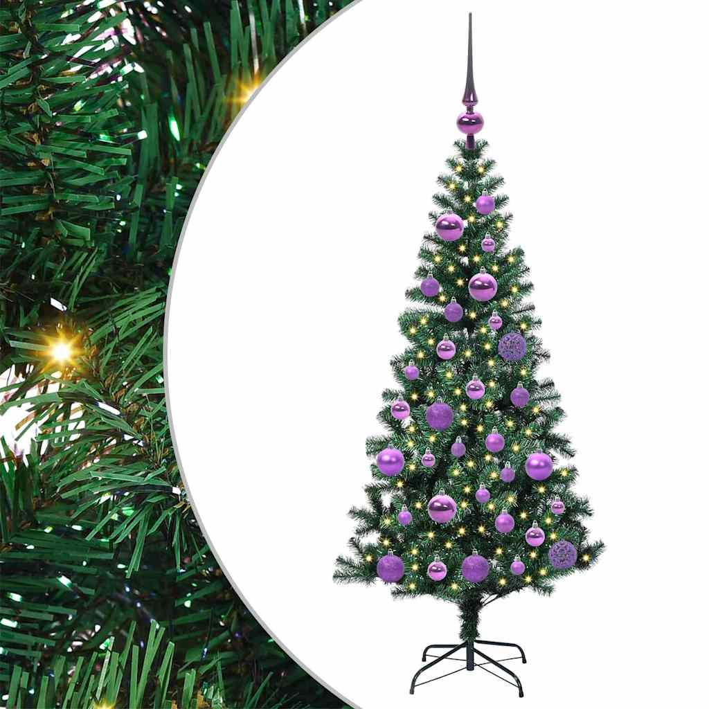Sapin de Noël artificiel pré-éclairé Vert 120 cm PVC et métal - XIOS